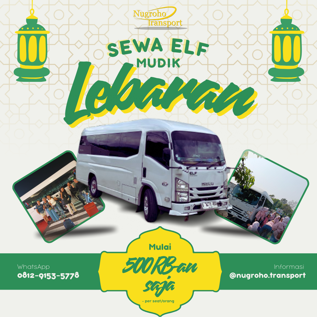 Sewa ELF Mudik Lebarang 2026 di Nugroho Transport
